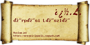 Árpási László névjegykártya