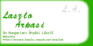laszlo arpasi business card